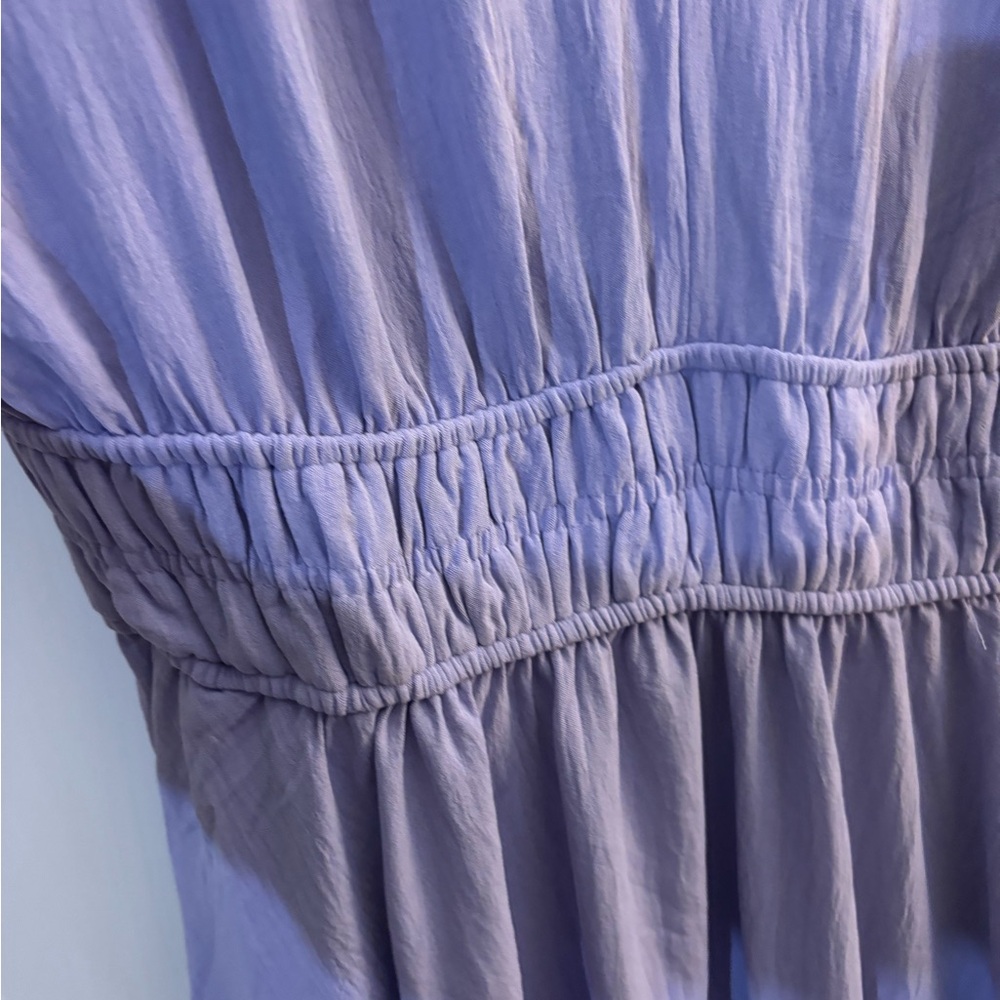 Melonie Lilac Cap-Sleeve Smocked-Waist Midi Fit to Flare Dress Sz 14 NWT - Picture 6 of 11